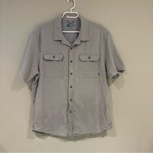 Light Gray Short Sleeve Casual Button-Down Shirt by Sierra Designs